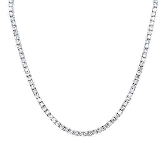 13.86 Cts. Natural Diamond Round Eternity Necklace