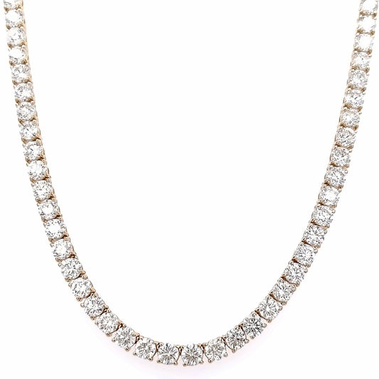 24.55 Cts. Natural Diamond Round Eternity Necklace