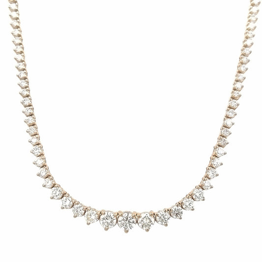 10.09 Cts. Natural Diamond Round Eternity Riviera Necklace