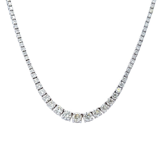7.55 Cts Natural Diamond Riviera Round Eternity Necklace