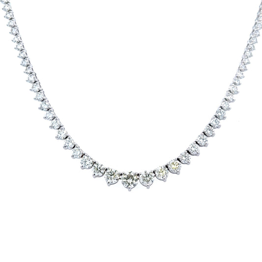 8.53 Cts. Natural Diamond Riviera Round Eternity Necklace