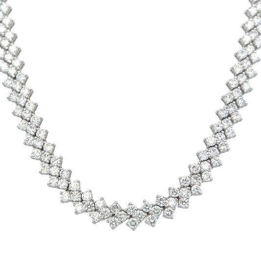 21.65 Cts Natural Diamond V Shape Necklace