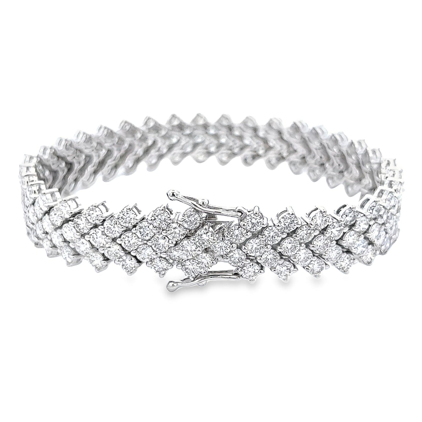 12.71 Cts Natural Diamond V Shape Bracelet