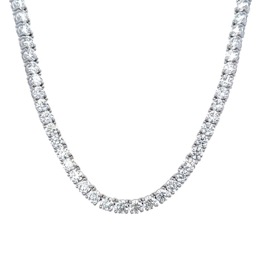 32.87 Cts Natural Diamond GIA Round Eternity Necklace