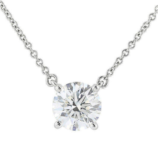 14k Wg 1.01 Rd Tcw Solitaire Necklace