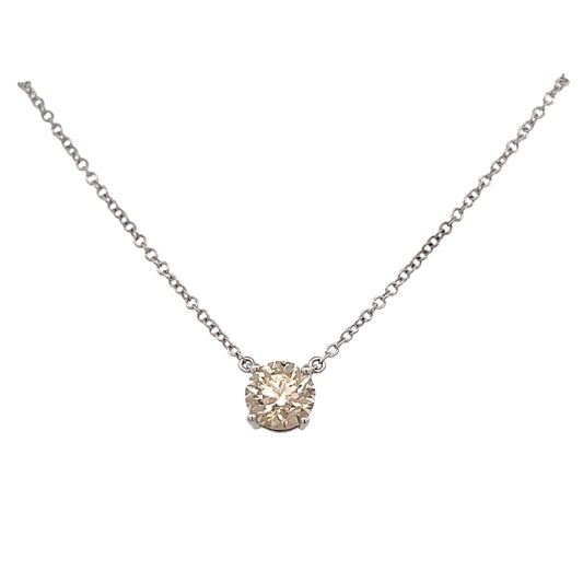 14k Wg 1.29 Rd Tcw Solitaire Necklace