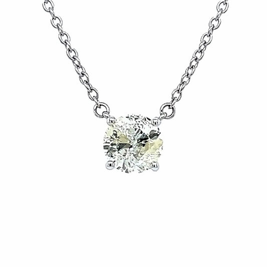 14k Wg 1.01 Rd Solitaire Necklace