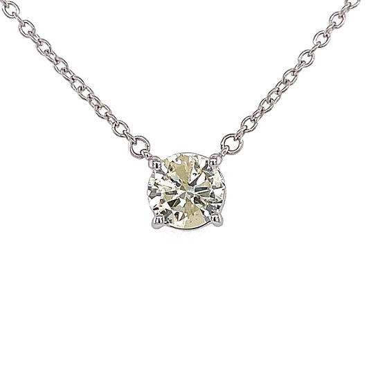 14k Wg 0.91 Rd Solitaire Necklace