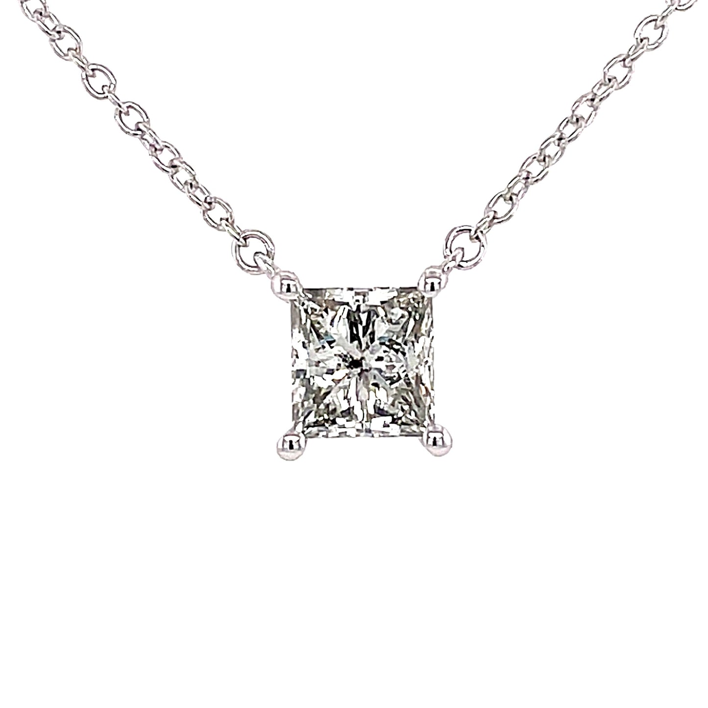 Collar con solitario de 14 k Wg 1,08 Pr Tcw