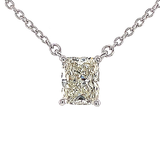 1.00 Cts. Natural Cushion Cut Diamond Solitaire Necklace