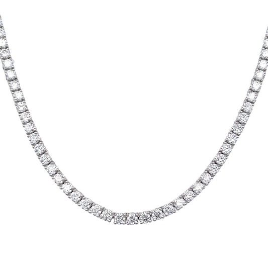 12.65 Cts. Natural Diamond Round Eternity Necklace