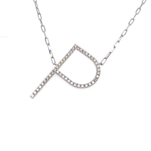 18k Wg 0.77 Rd Tcw Large P Necklace