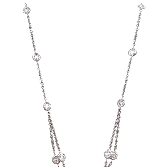 18K TWT 3.59 Pear Shape Light Green, Yellow & Pink Diamond Necklace