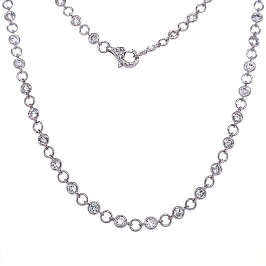 18k Wg 4.99 Rd Tcw Diamond By Yard Necklace