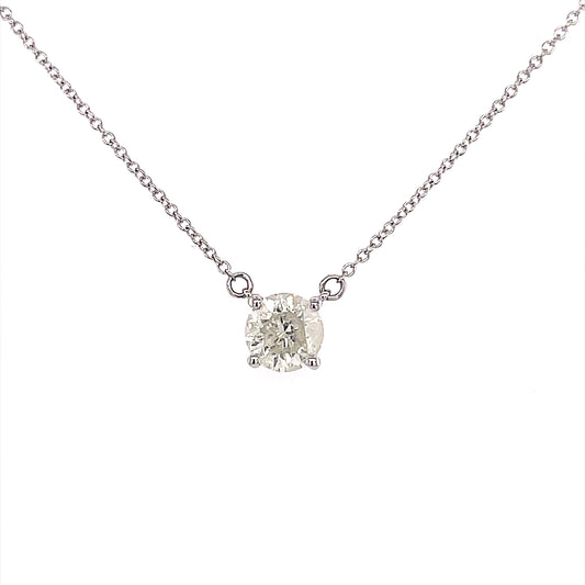 14k Wg 0.64 Rd Solitaire Necklace