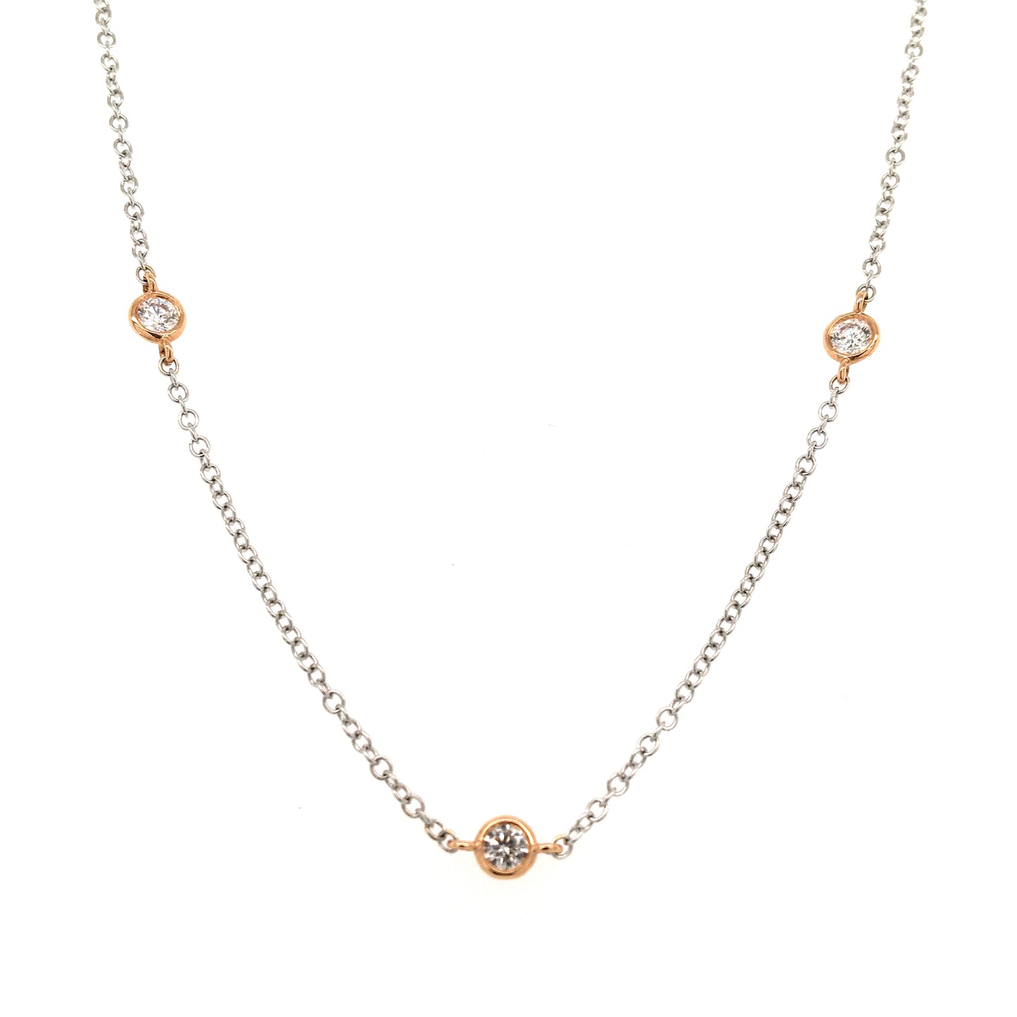 18k Twt 0.83 Rd Tcw Dia By Yard Necklace