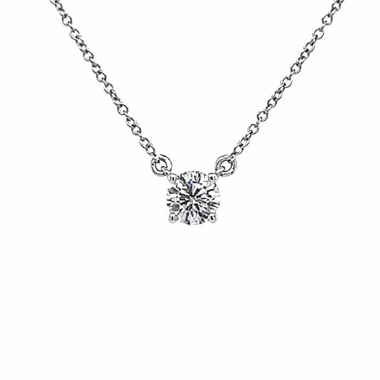 14K WG 0.27 RD Solitaire Diamond Necklace