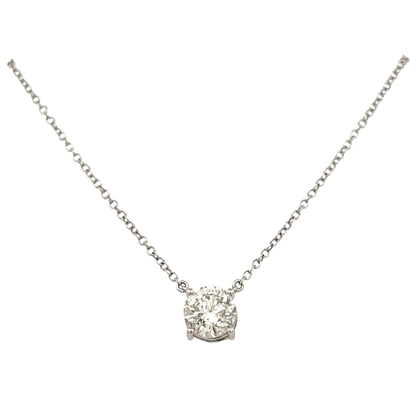 14K WG 1.26 RD TCW SOLITAIRE necklace