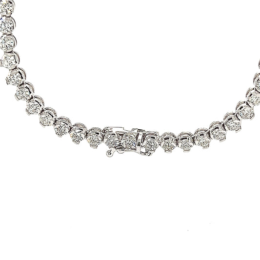 Collar de eternidad redondo con ilusión Riviera de diamantes naturales de 14,87 quilates