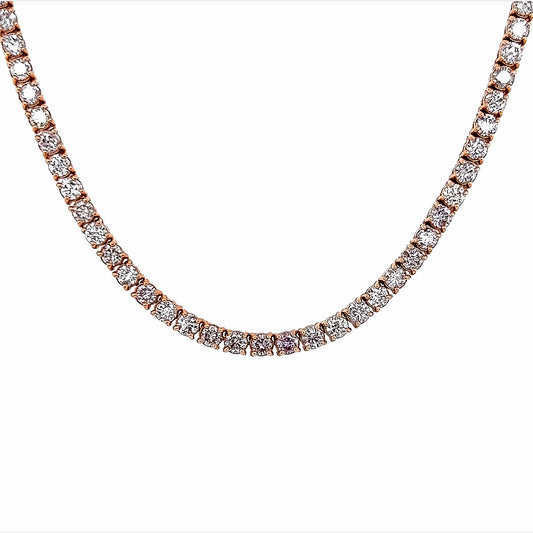 15.84 Cts. Natural Diamond Round Eternity Necklace