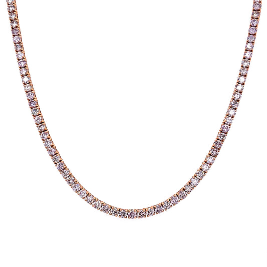 10.22 Cts Natural Diamond Round Eternity Necklace