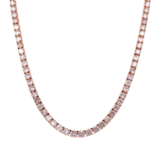 17.55 Cts. Natural Round Diamond Round Eternity Necklace