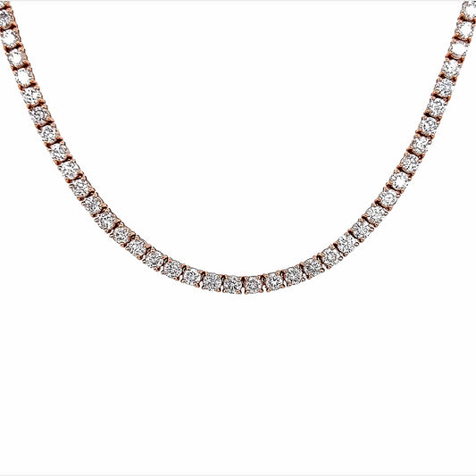 14.40 Cts Natural Diamond Round Eternity Necklace