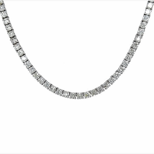 14.88 Cts Natural Diamond Round Eternity Necklace