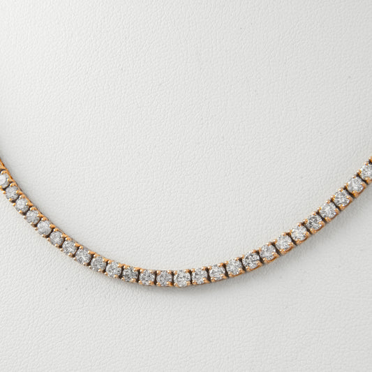 Collar de eternidad redondo con diamantes naturales de 18,99 quilates