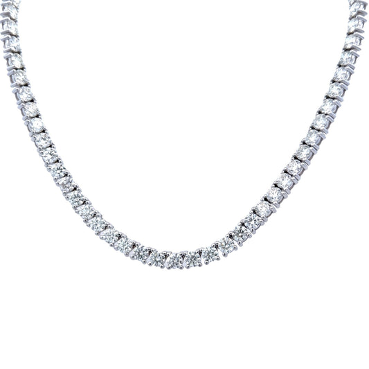 23.02 Cts Natural Diamond Round Eternity Necklace