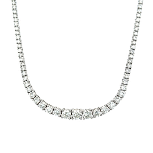 14.83 Cts. Natural Diamond Riviera Round Eternity Necklace