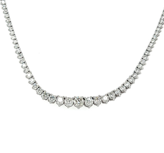 5.84 Cts. Natural Diamond Riviera Round Eternity Necklace
