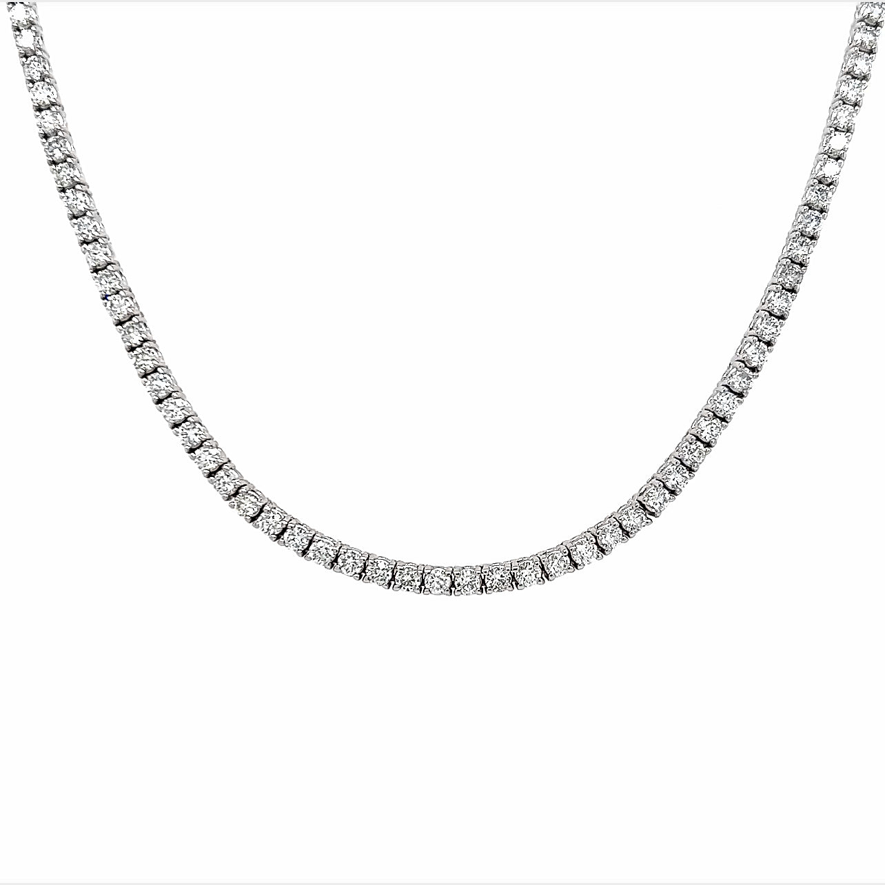 5.41 Cts Natural Diamond Round Eternity Necklace