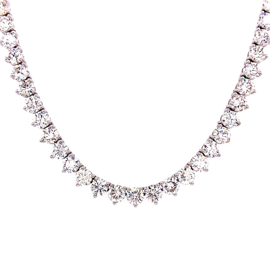 17.41 Cts. Natural Diamond Round Eternity Necklace