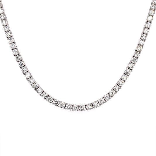 14.08 Cts Natural Diamond Round Eternity Necklace