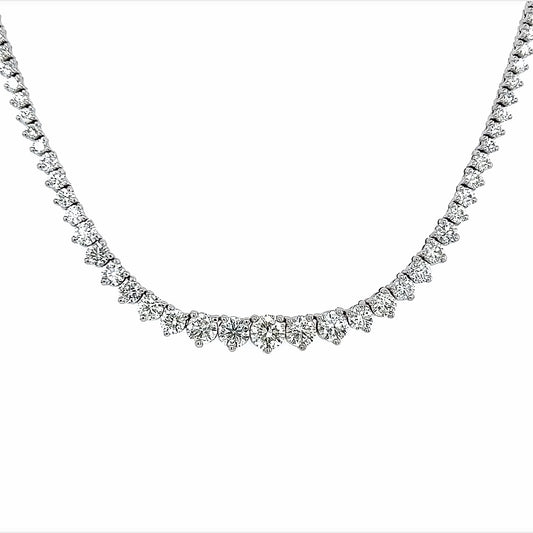7.70 Cts. Natural Diamond Riviera Round Eternity Necklace