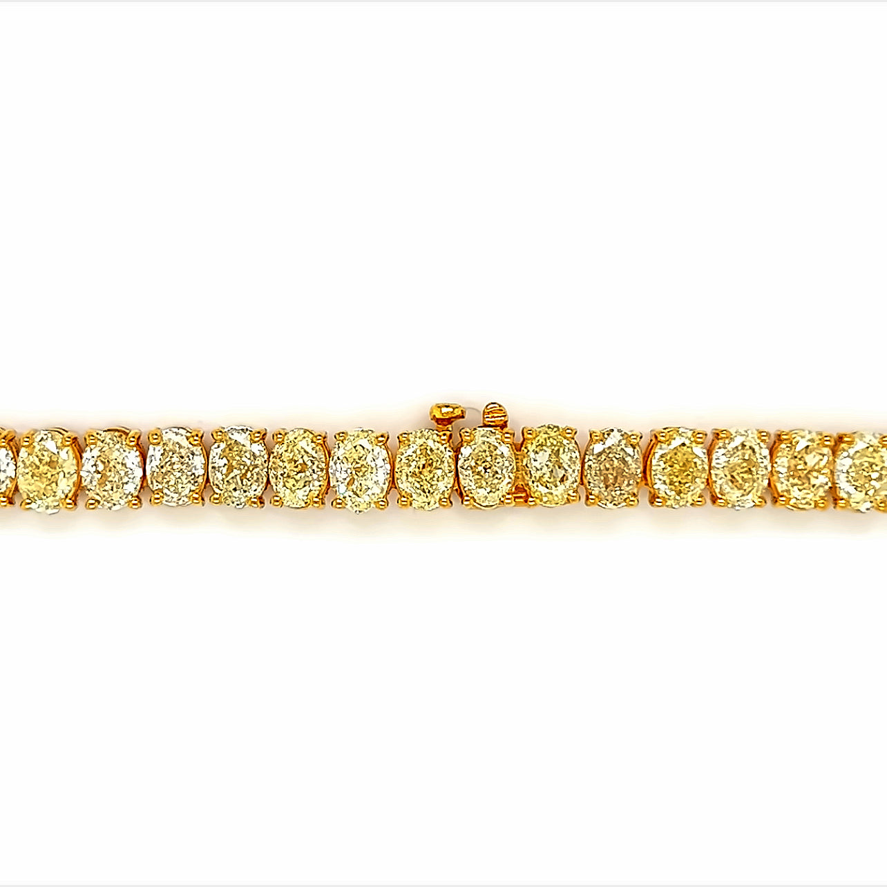 43.01 Cts Fancy Yellow Natural Diamond Oval Eternity Necklace