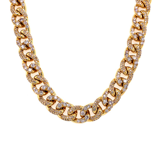 18k Yg 10.63 Rd Tcw Diamond Links Necklace