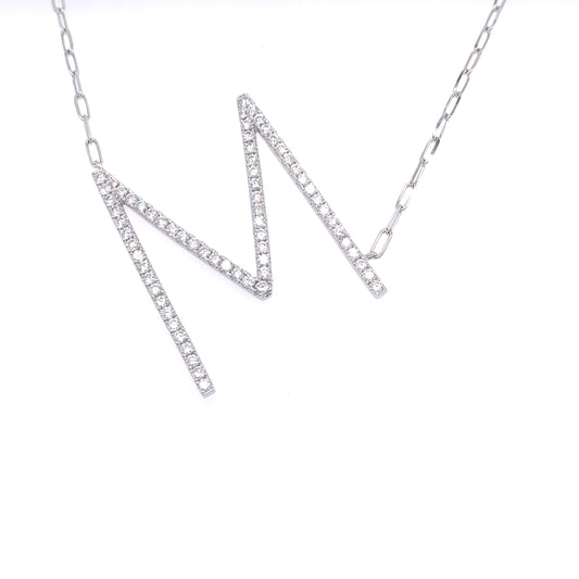 18k Wg 1.31 Rd Tcw Large M Necklace