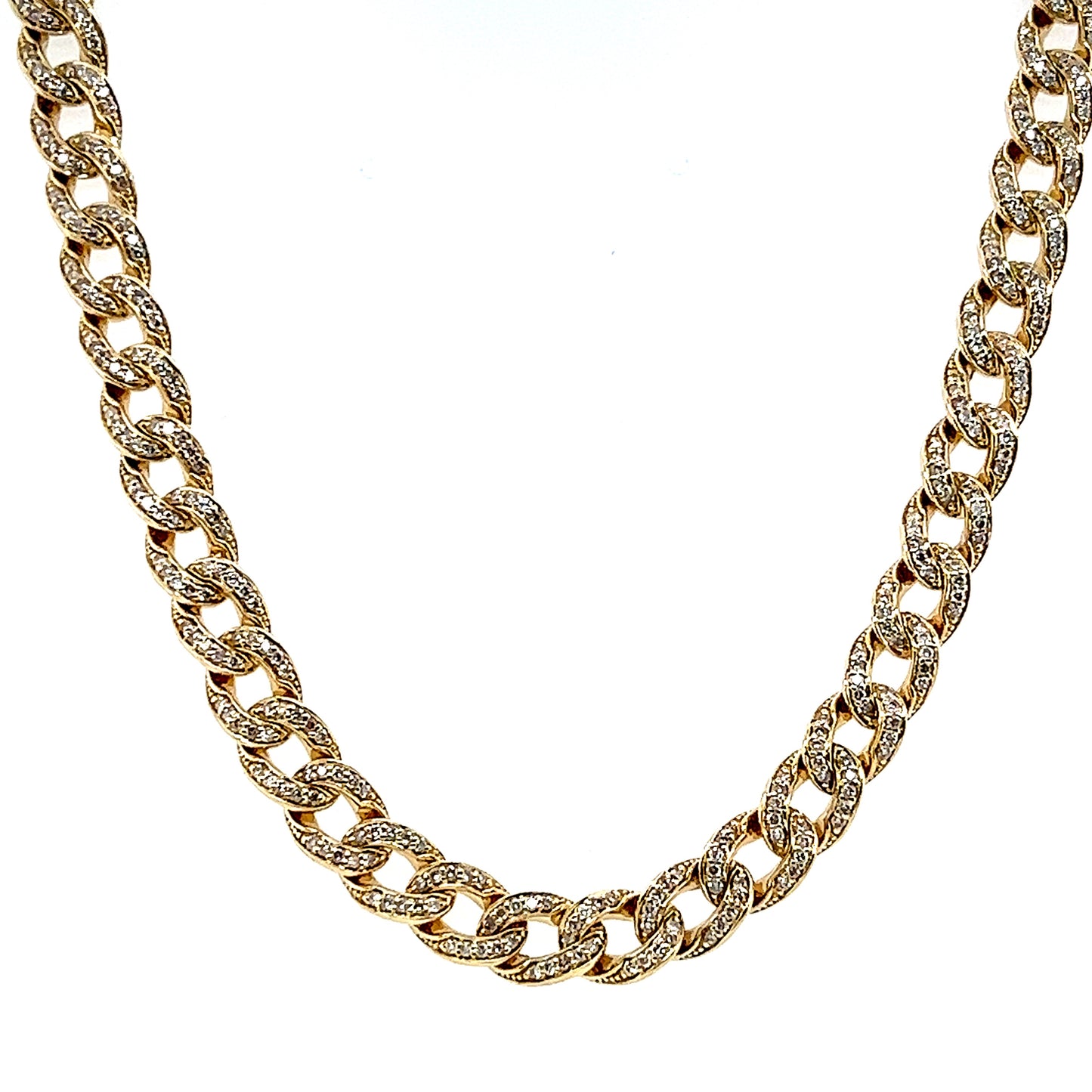 18k Yg 3.47 Rd Diamond Links Necklace