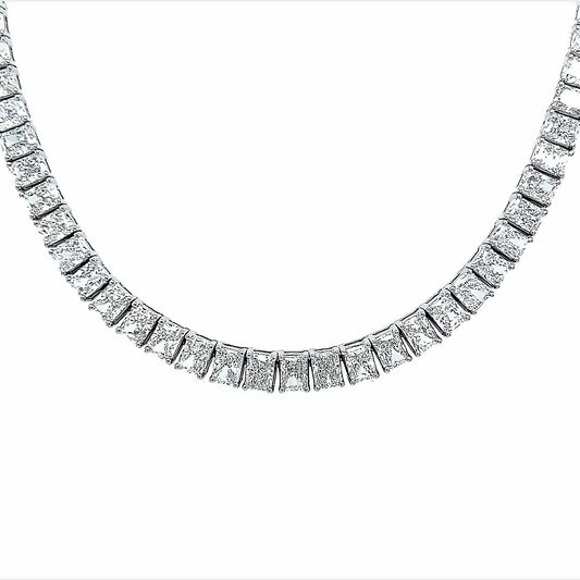 22.58 Cts. Natural Diamond Radiant Shape Eternity Necklace