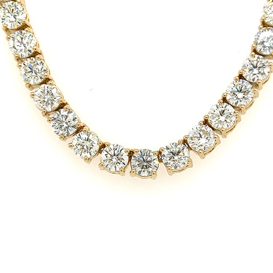 Collar de eternidad redondo con diamantes naturales de 33,95 quilates