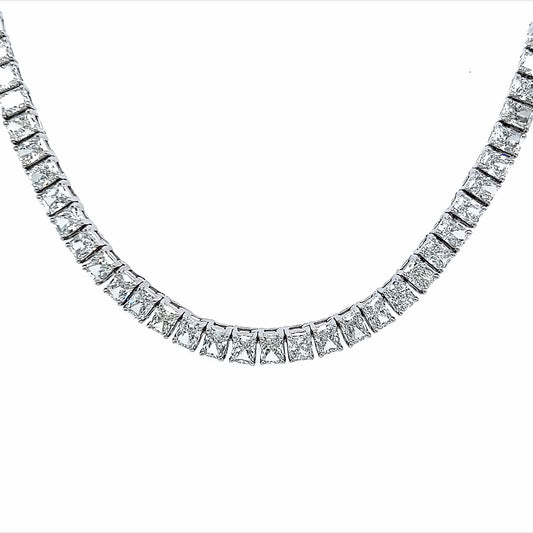 19.79 Cts. Natural Diamond Radiant Shape Eternity Necklace