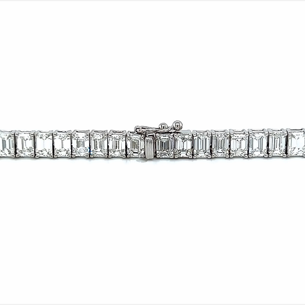 29.07 Cts. Natural Diamond Emerald Cut Eternity Necklace
