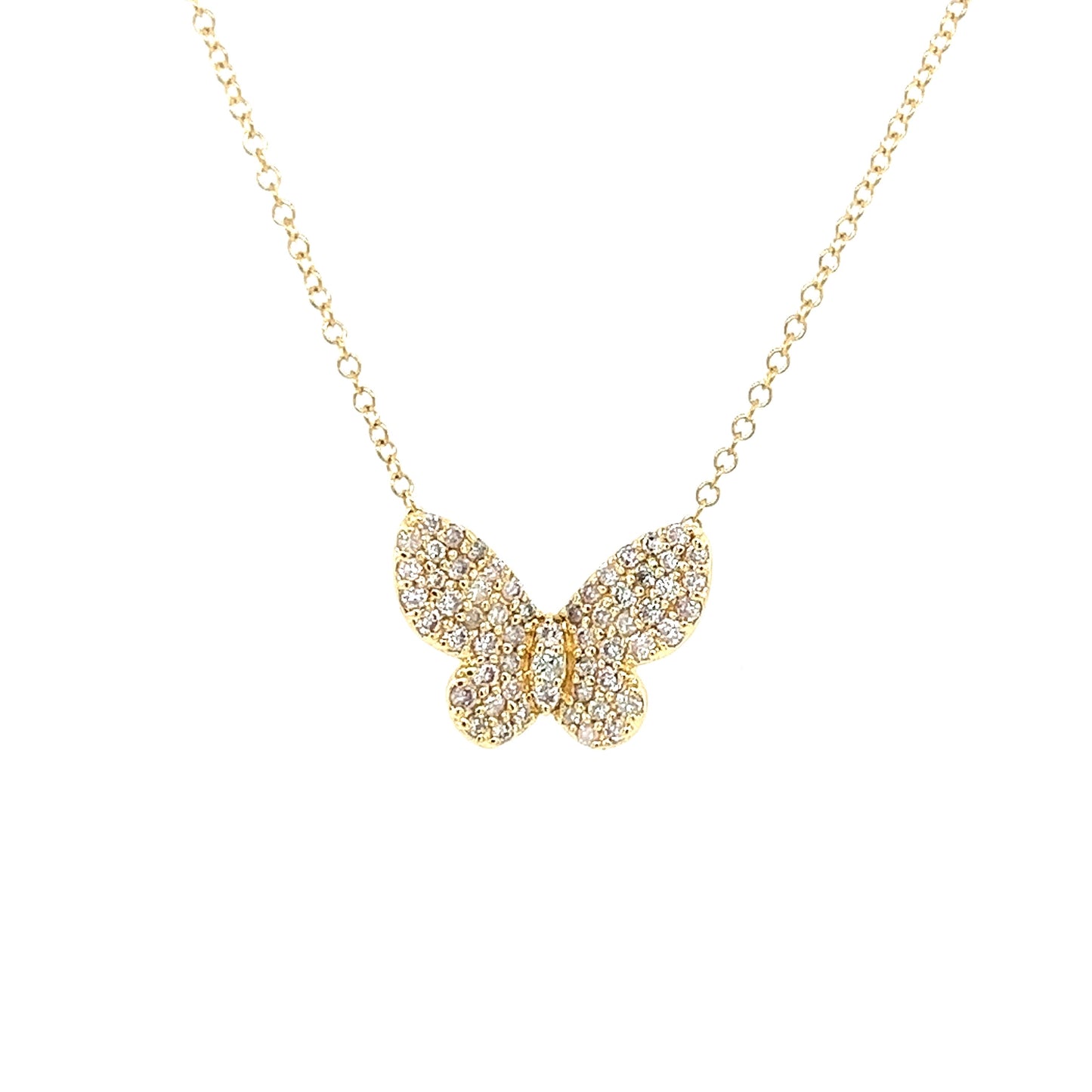 Collar con forma de mariposa de 18 k Yg 0,40 Rd Tcw
