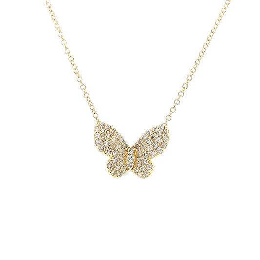 18k Yg 0.40 Rd Tcw Butterly Necklace