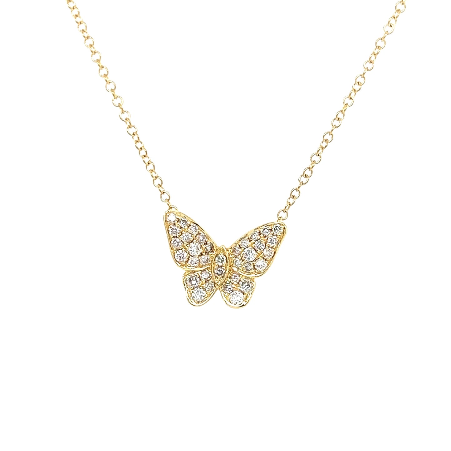 Collar De Mariposa De 18k Yg 0.23 Rd Tcw