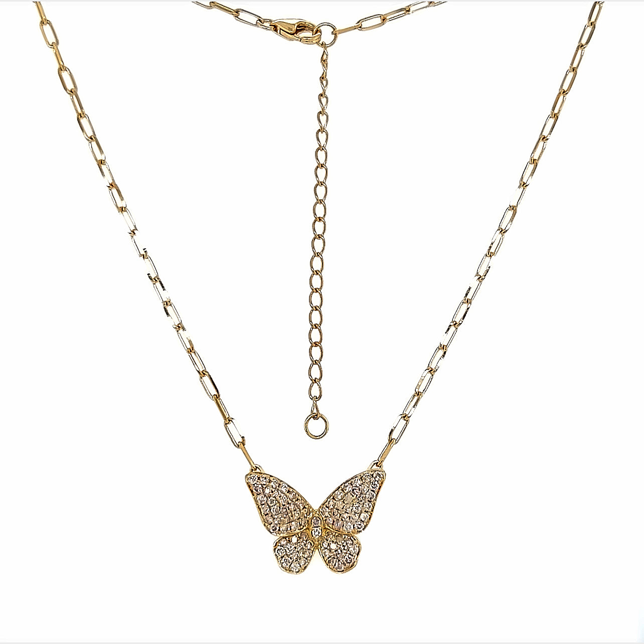 Collar De Mariposa De 18k Yg 0.47 Rd Tcw