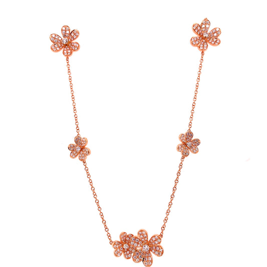 4.40 Cts RD 8 Flower Necklace