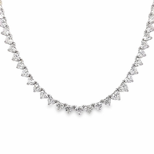 20.52 Cts Natural Diamond Heart Shape Eternity Necklace
